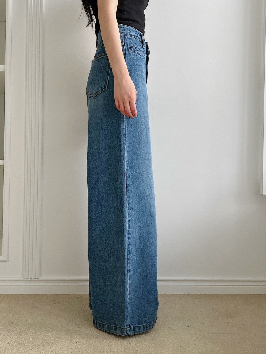 stella wide denim pants