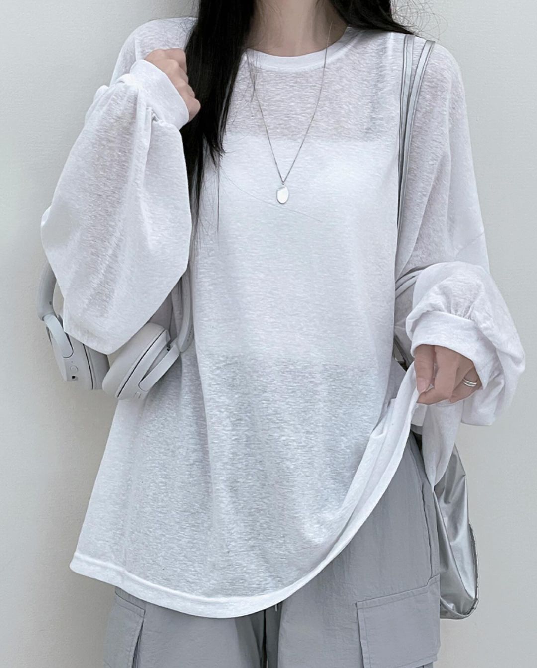 linen boxy top ( linen 100%)