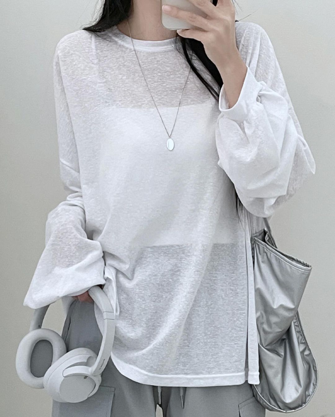 linen boxy top ( linen 100%)