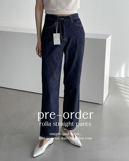 rolla straight pants ( non-fade denim )