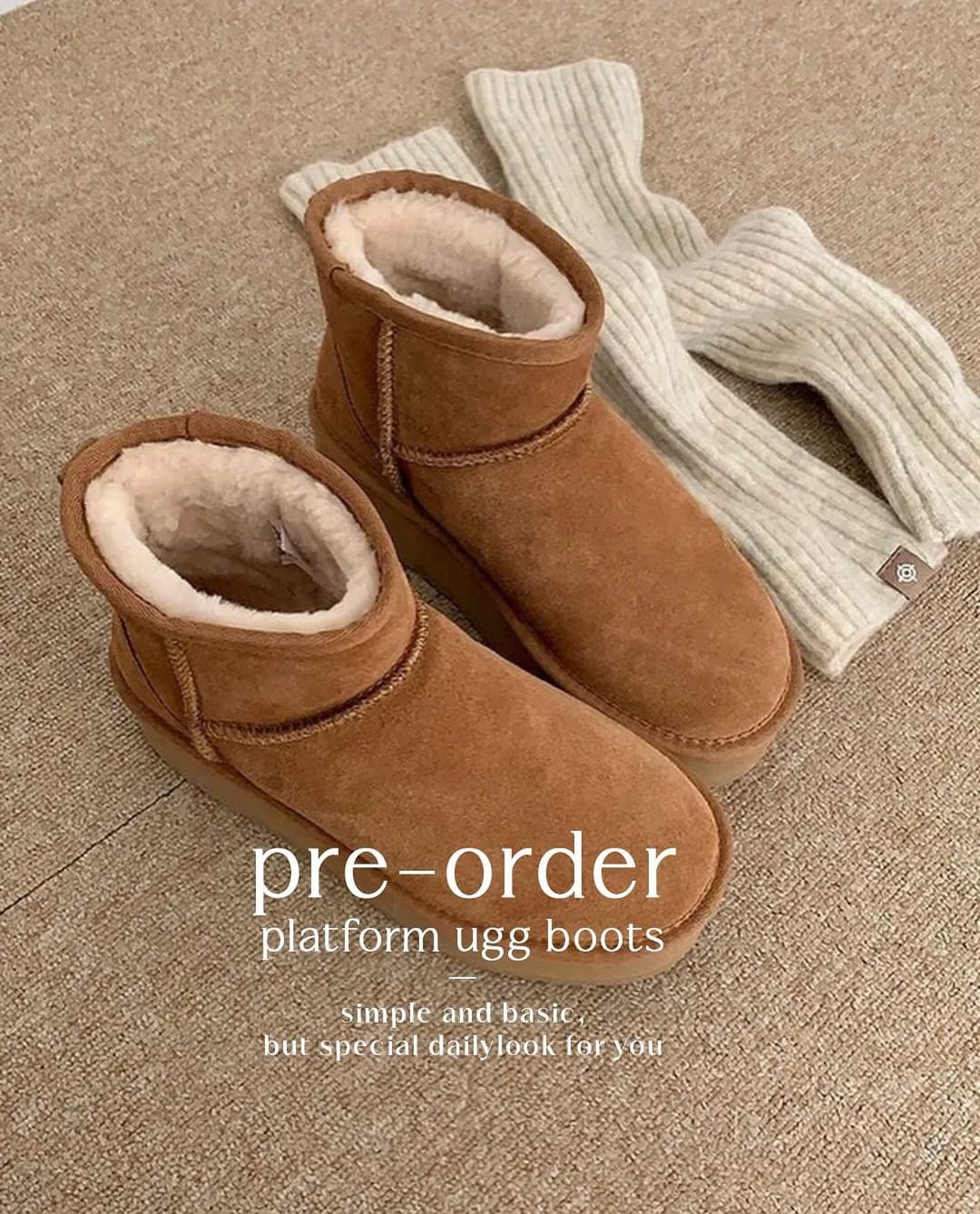 platform ugg boots ( 𝗴𝗲𝗻𝘂𝗶𝗻𝗲 𝗹𝗲𝗮𝘁𝗵𝗲𝗿 )