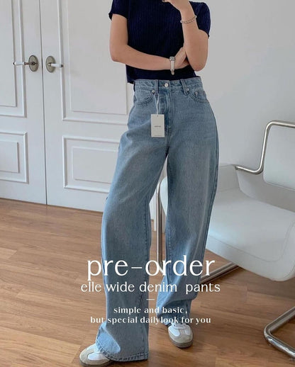 elee wide denim pants