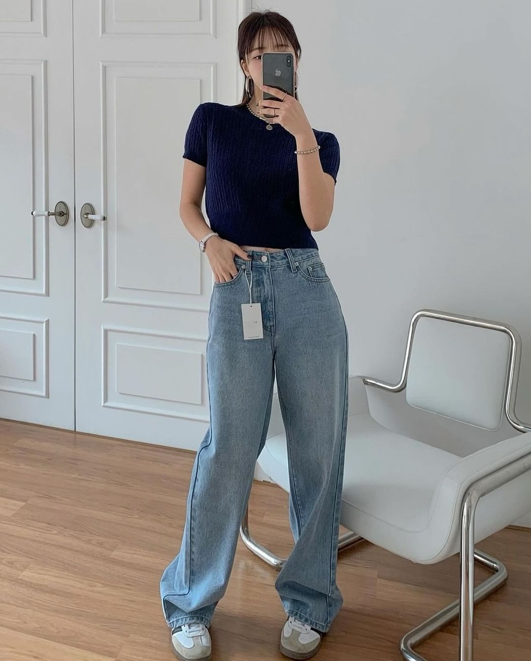 elee wide denim pants