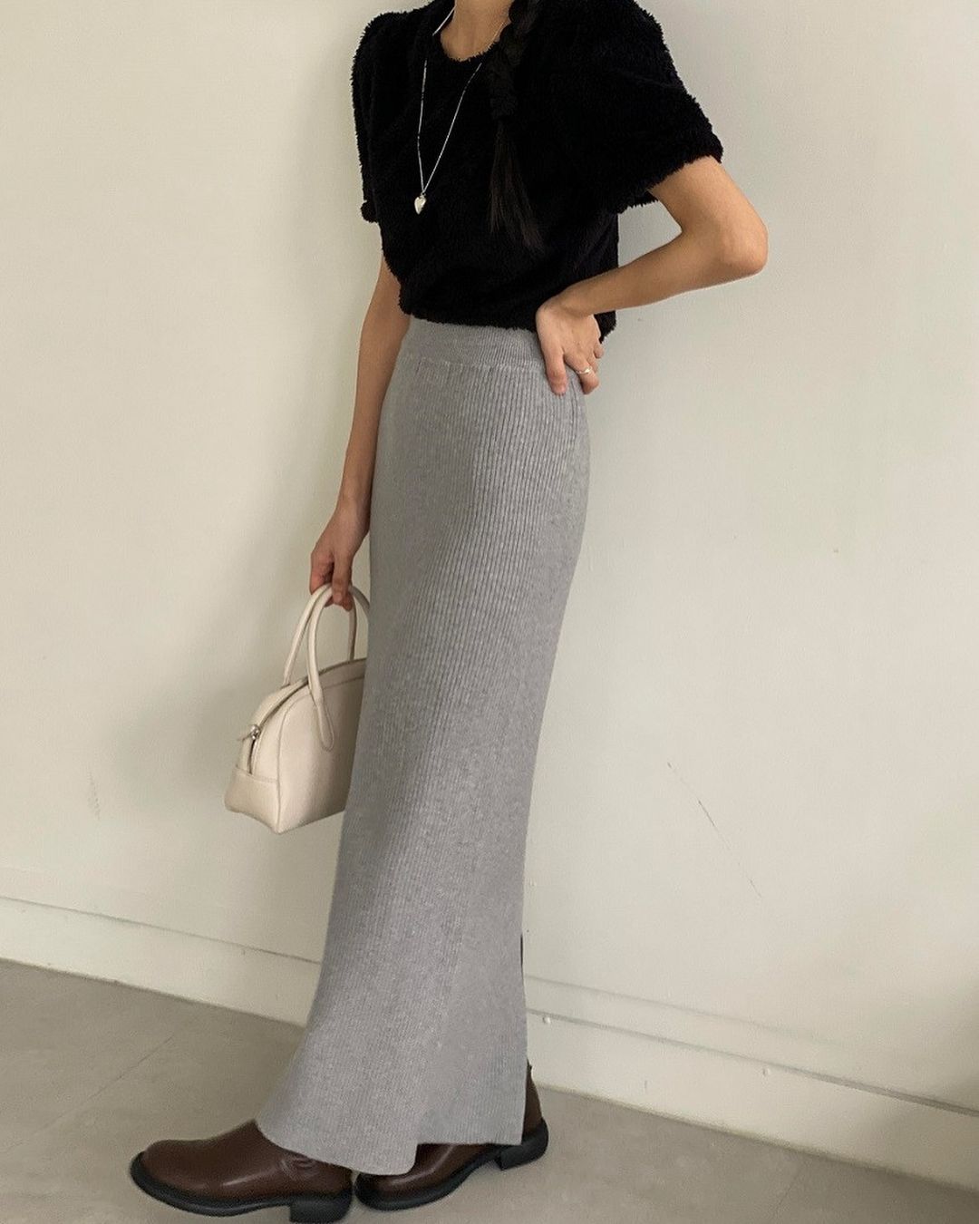 marty long knit skirt