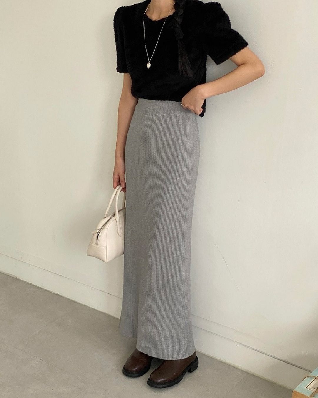 marty long knit skirt