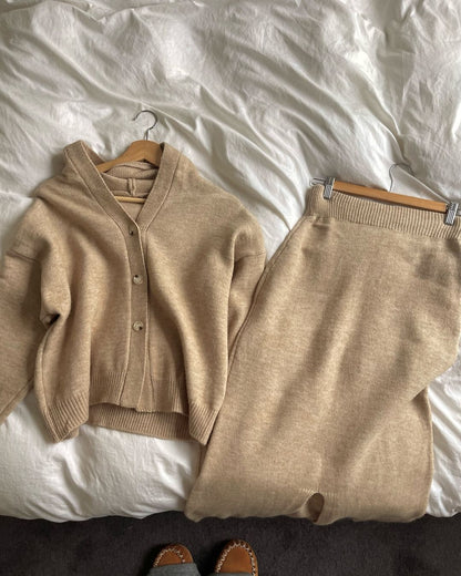 luna knit cardigan set