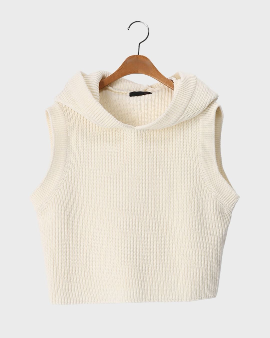 handid knit hoodie vest