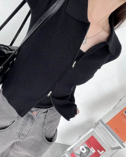 manon zip-up knit