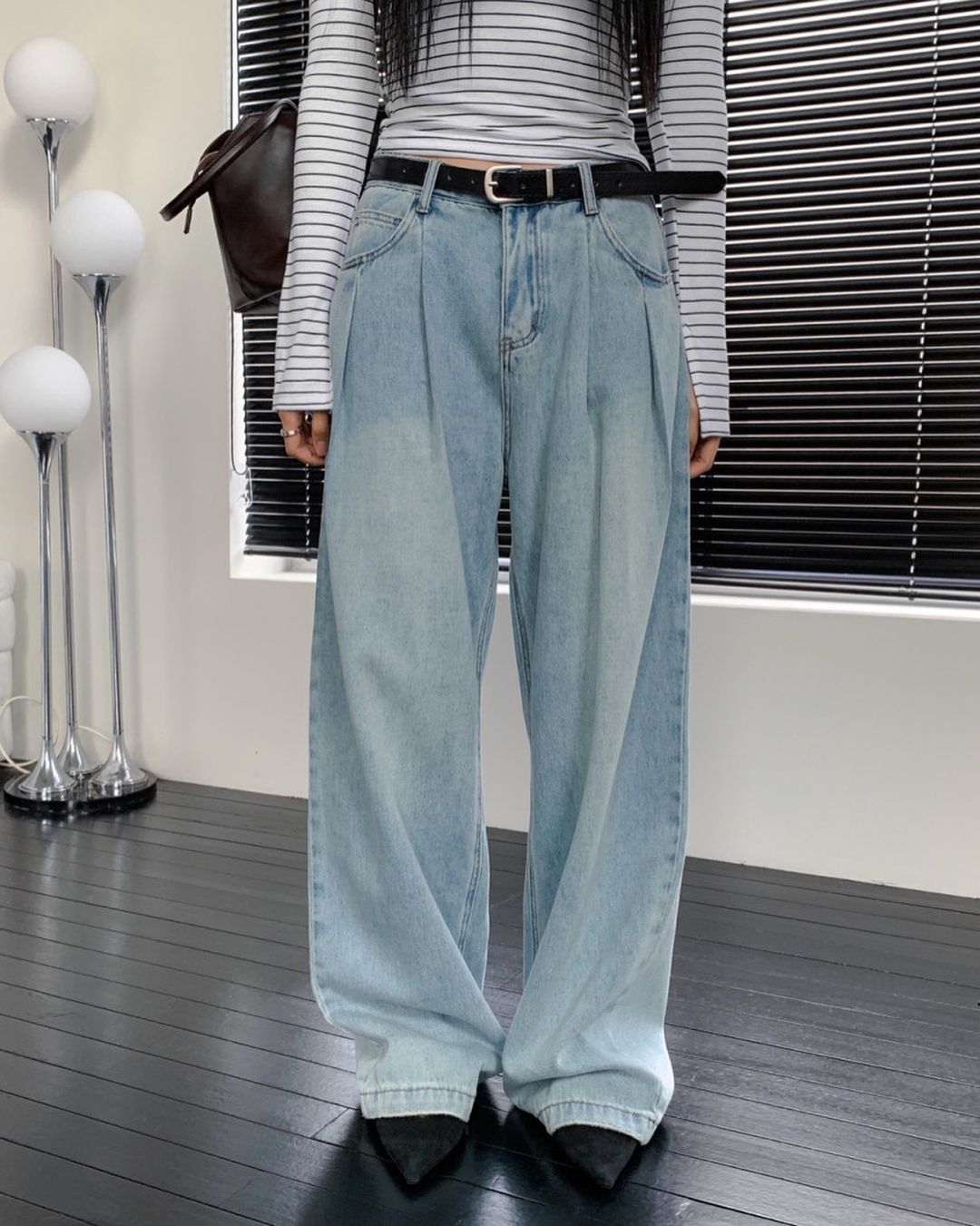 nori wide pants ( belt set )