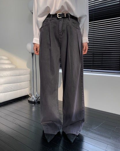 nori wide pants ( belt set )