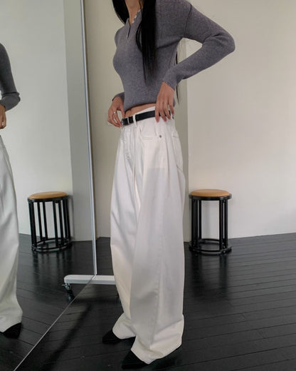 nori wide pants ( belt set )