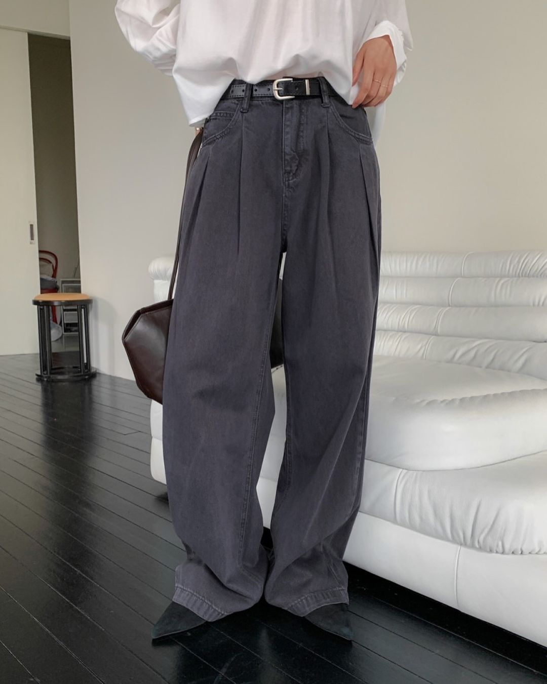 nori wide pants ( belt set )