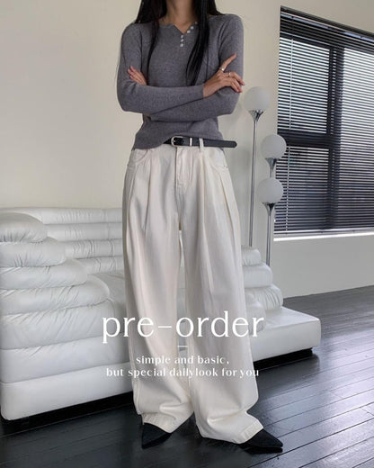 nori wide pants ( belt set )