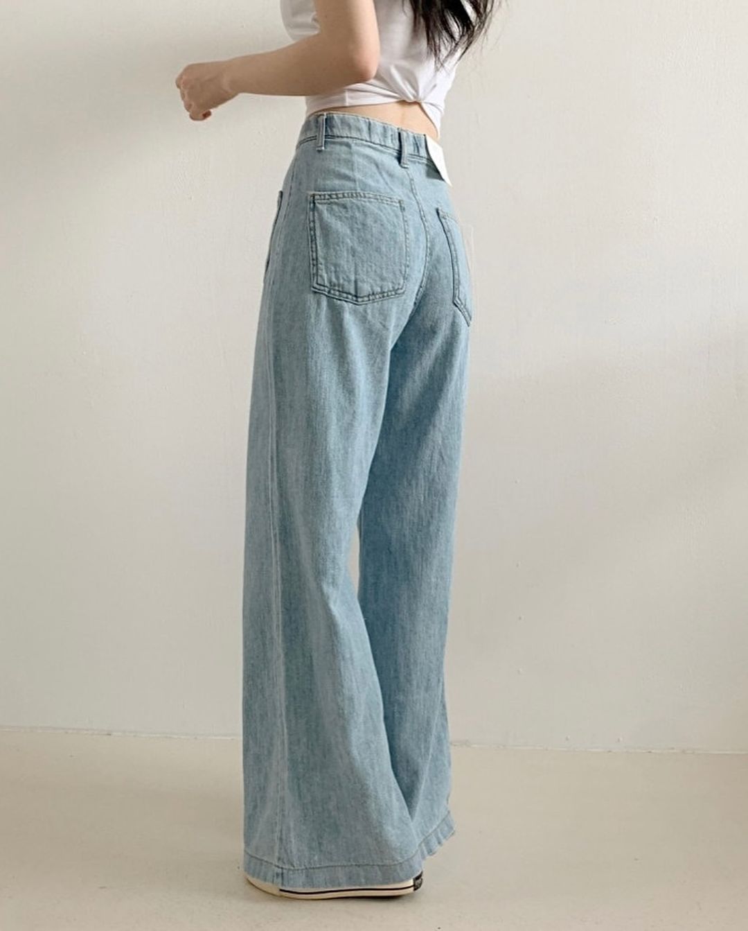 linen denim banding pants