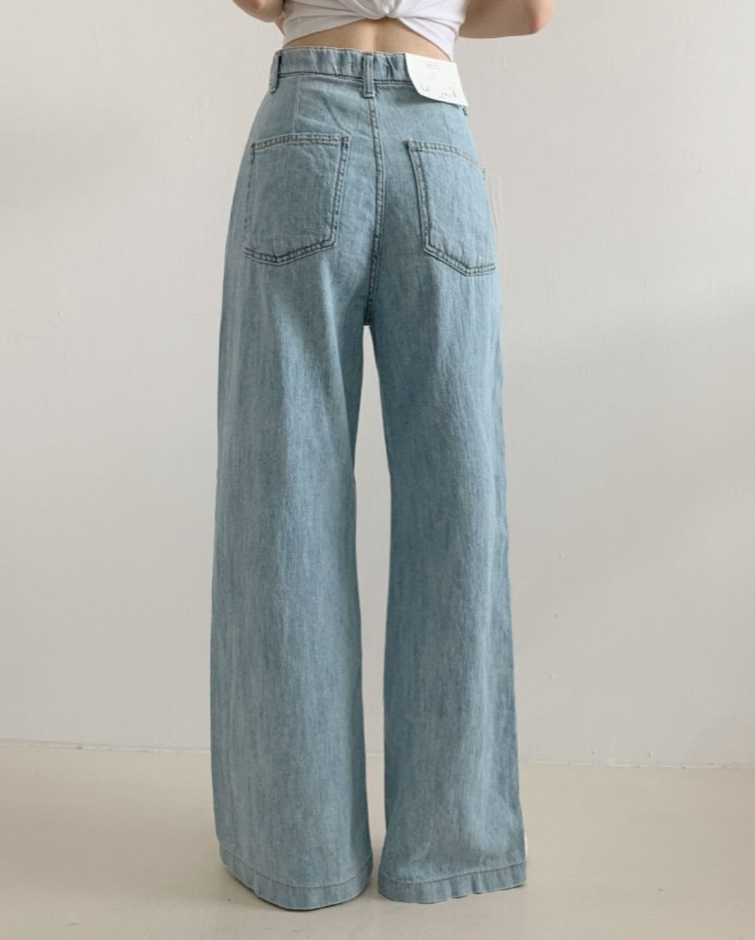 linen denim banding pants