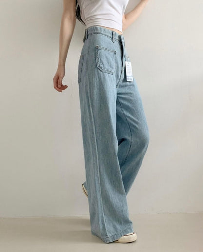 linen denim banding pants