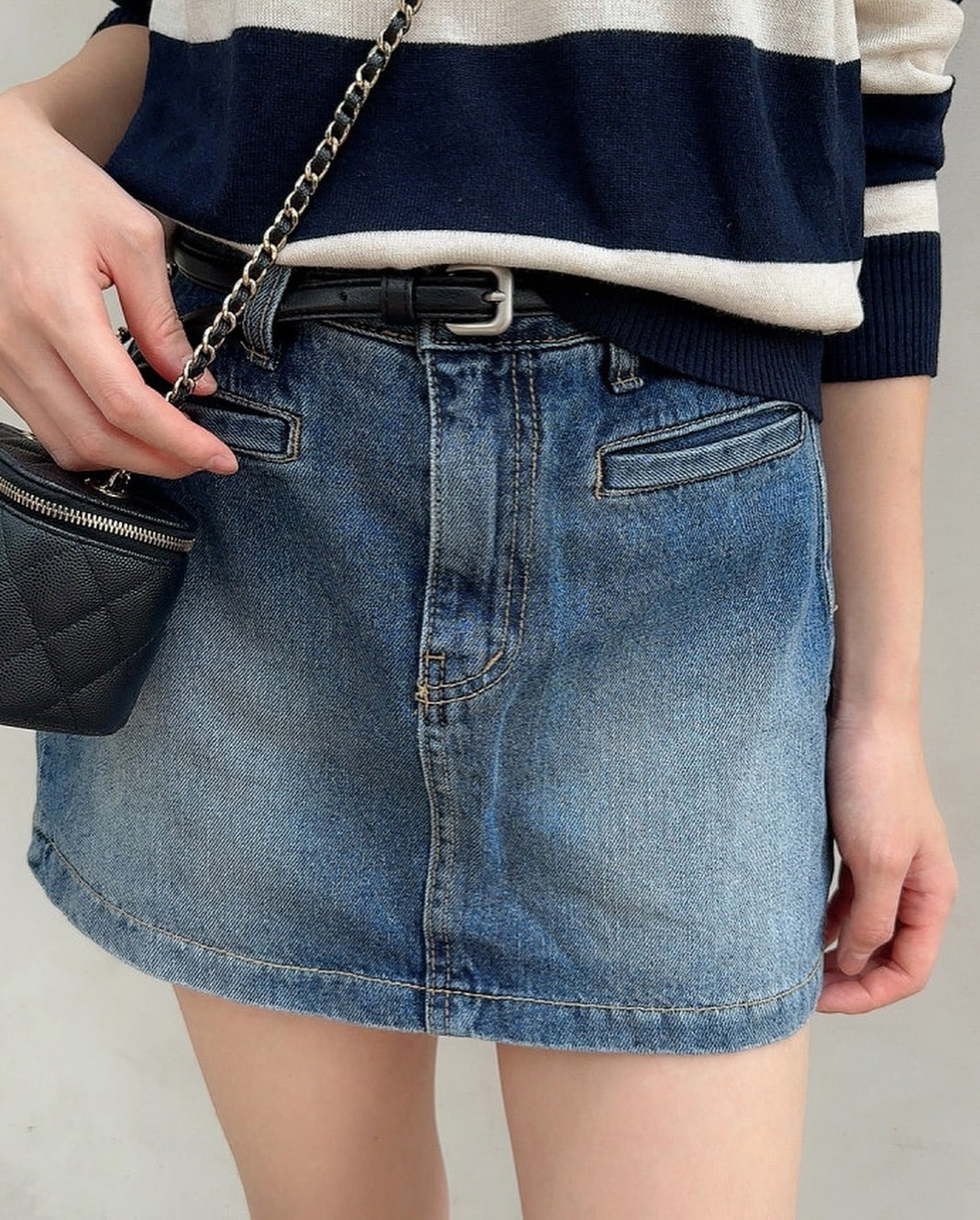 poster denim pants skirt