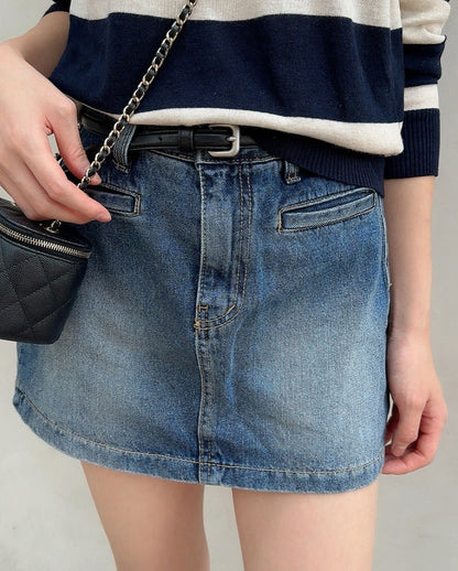 poster denim pants skirt