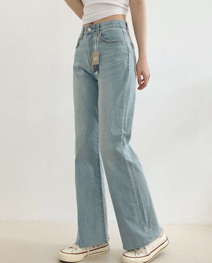 terry cool denim pants ( semi boot-cut )