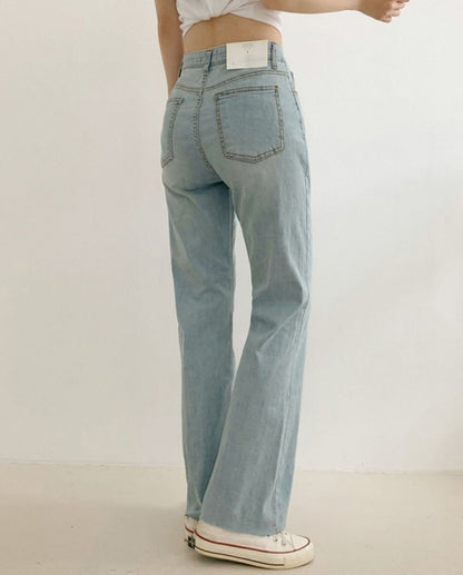 terry cool denim pants ( semi boot-cut )