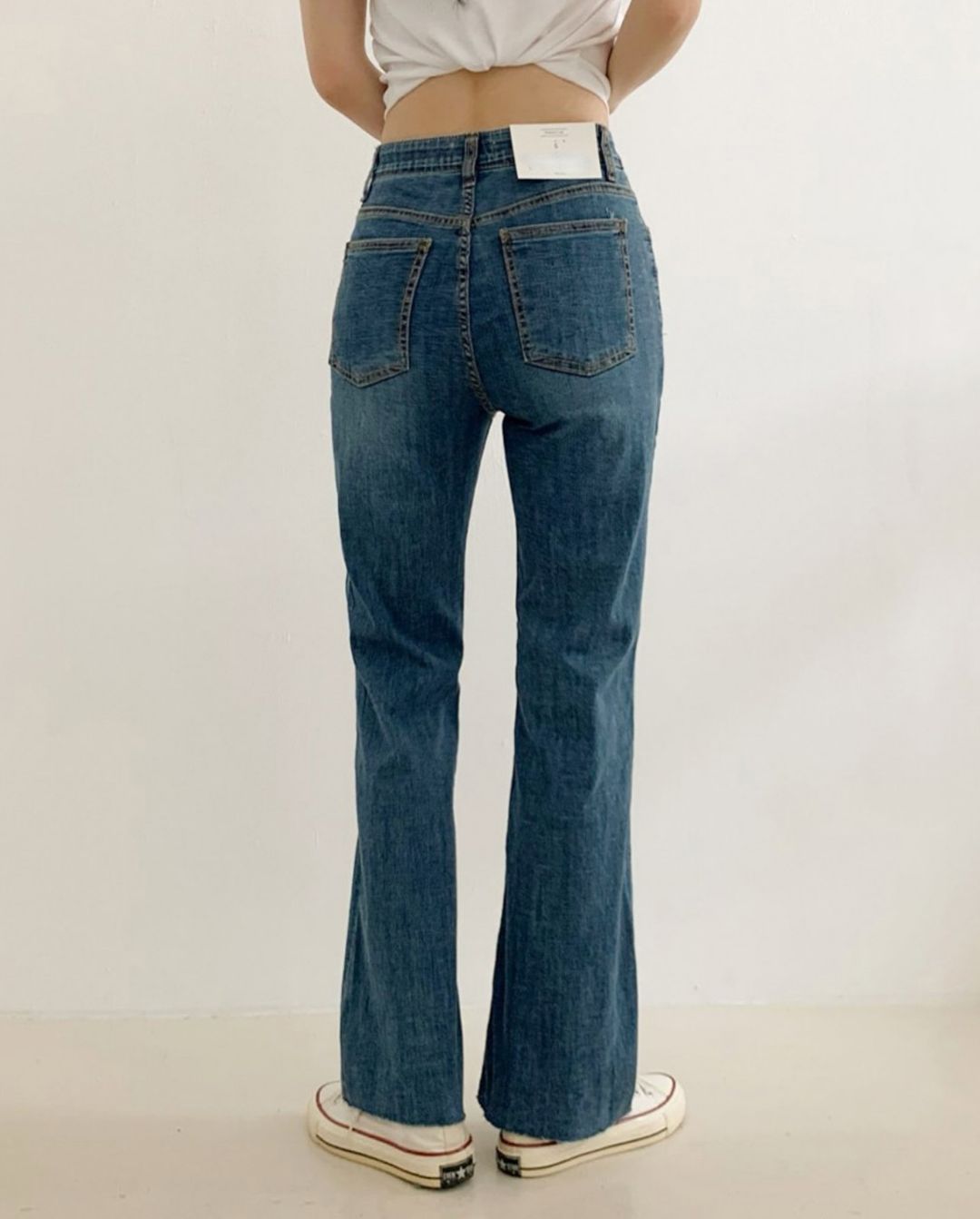 terry cool denim pants ( semi boot-cut )