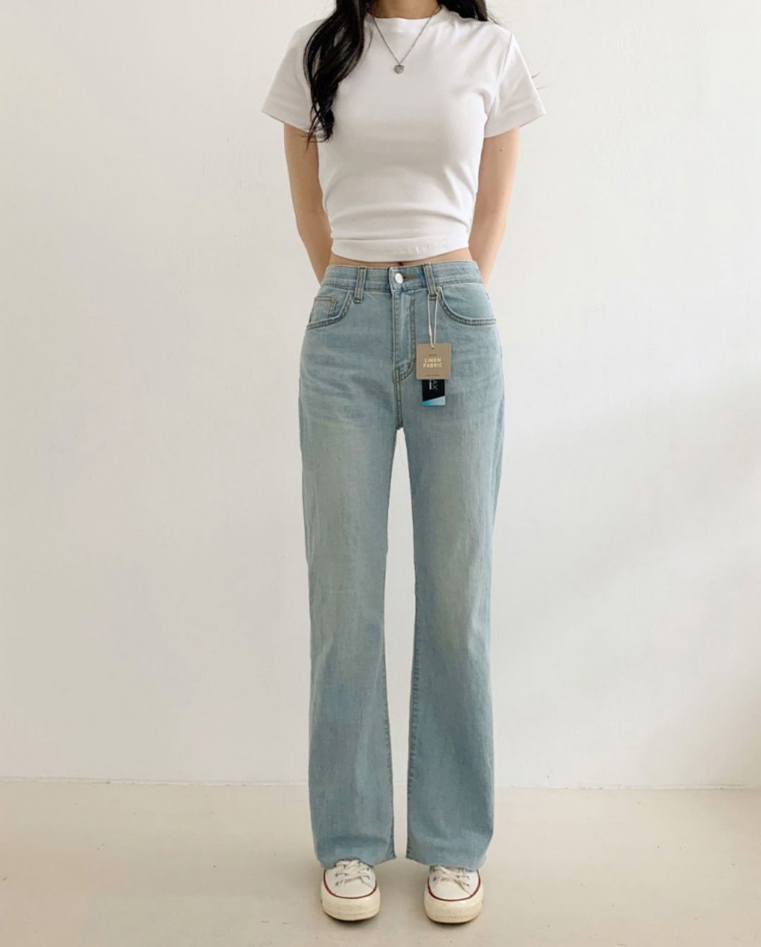 terry cool denim pants ( semi boot-cut )