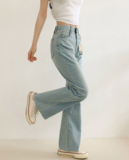 terry cool denim pants ( semi boot-cut )