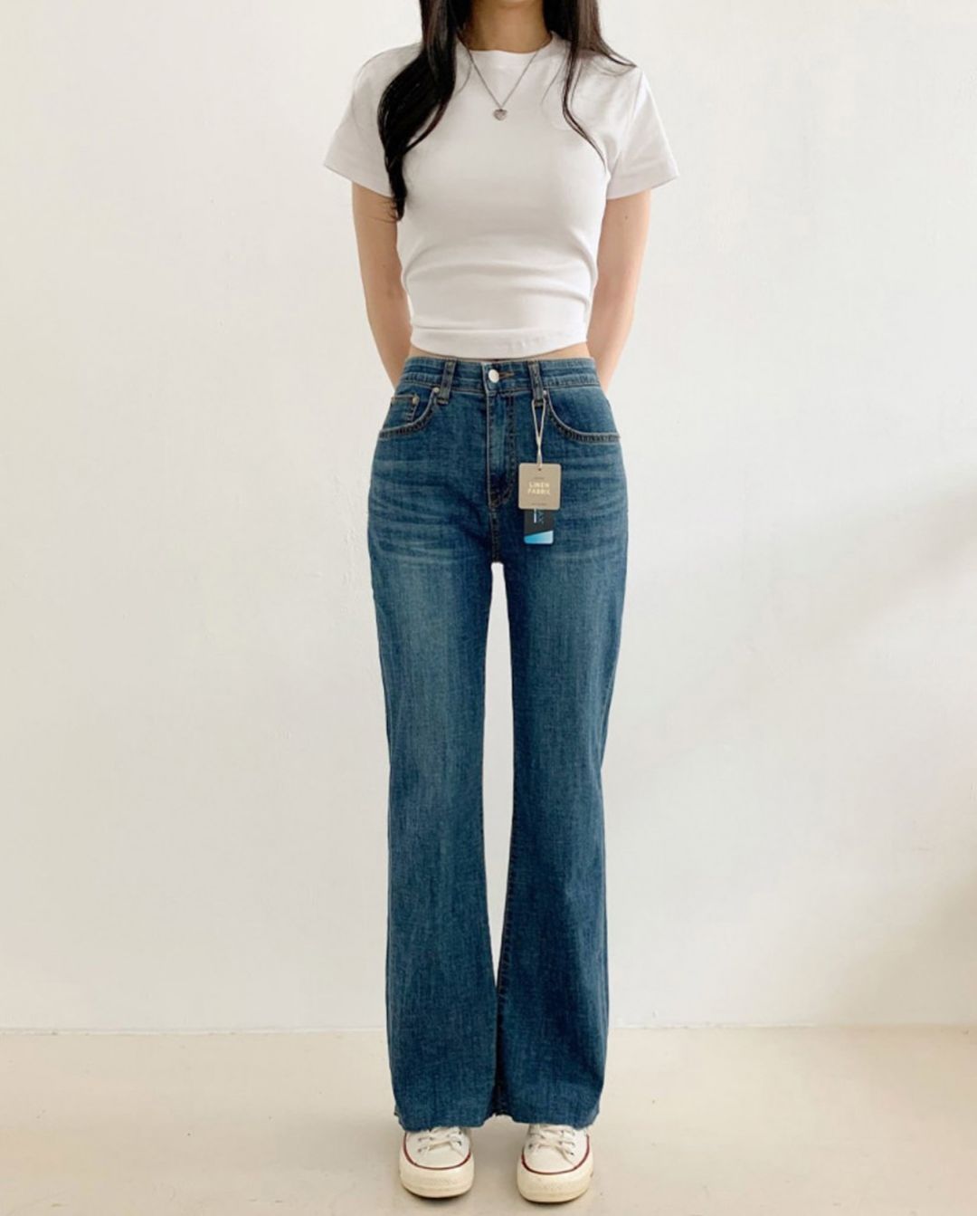 terry cool denim pants ( semi boot-cut )