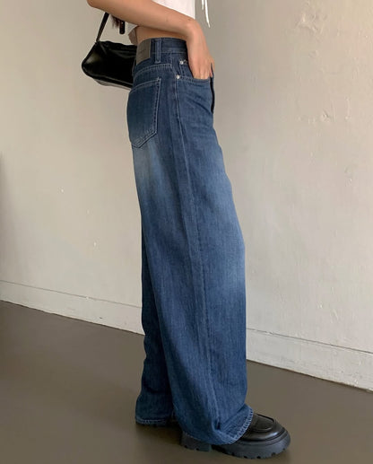 deep blue summer denim pants