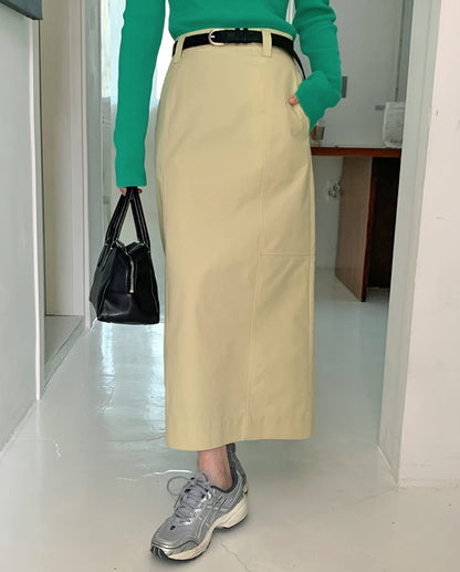 lemon lime slit skirt