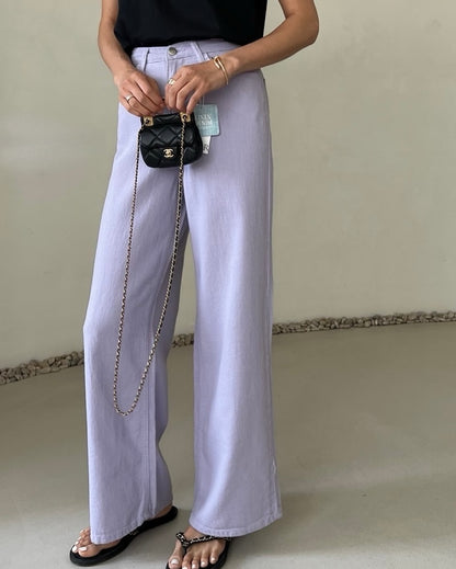 ana linen denim pants