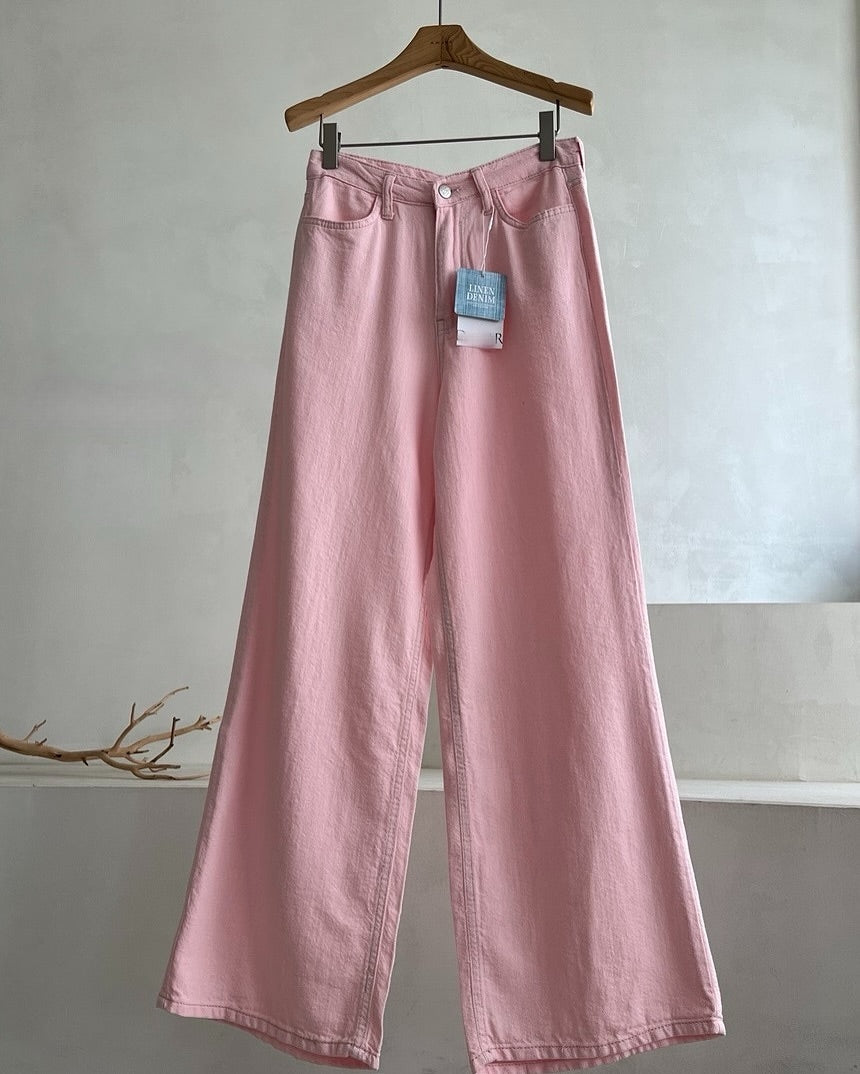 ana linen denim pants