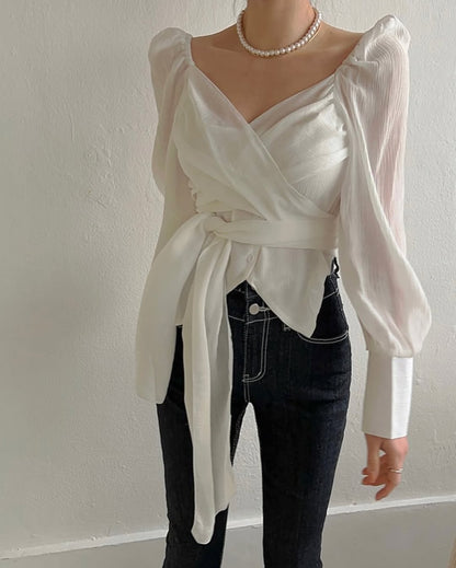 mico wrap blouse