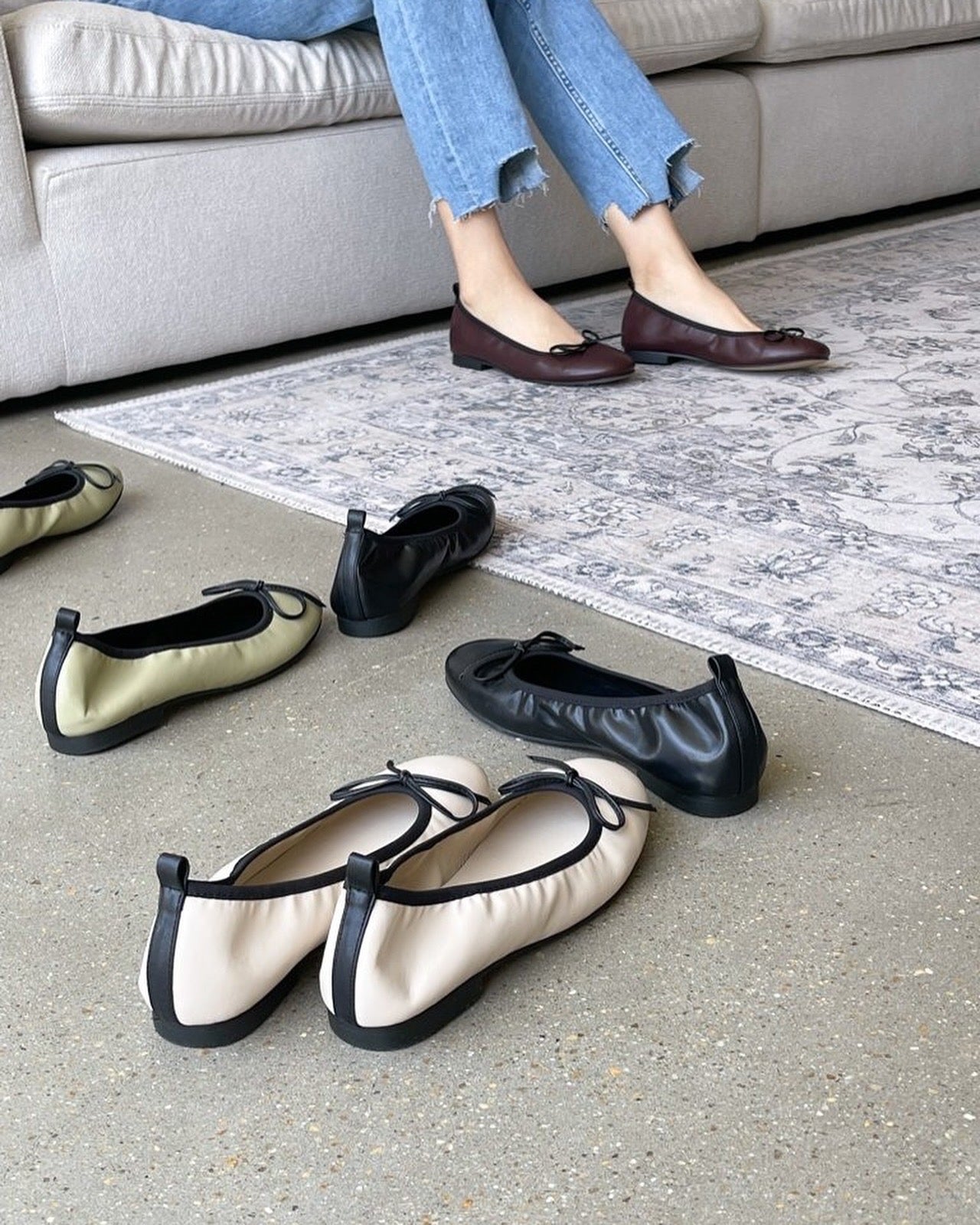 soft ribbon flat shoes (1cm)