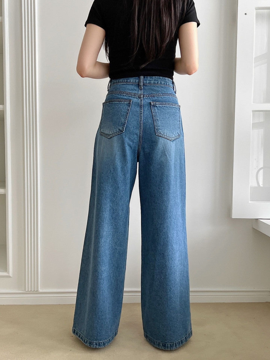 stella wide denim pants