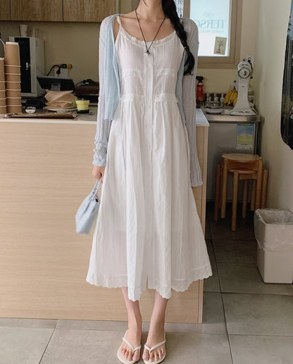 case lace strap dress