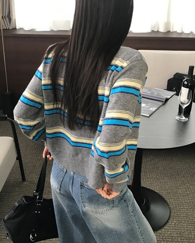 chico striped cardigan