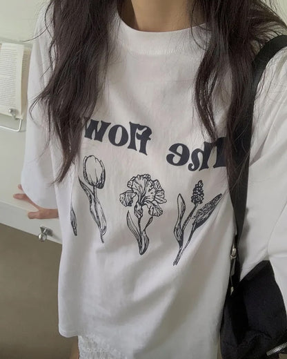 flowers oversized top