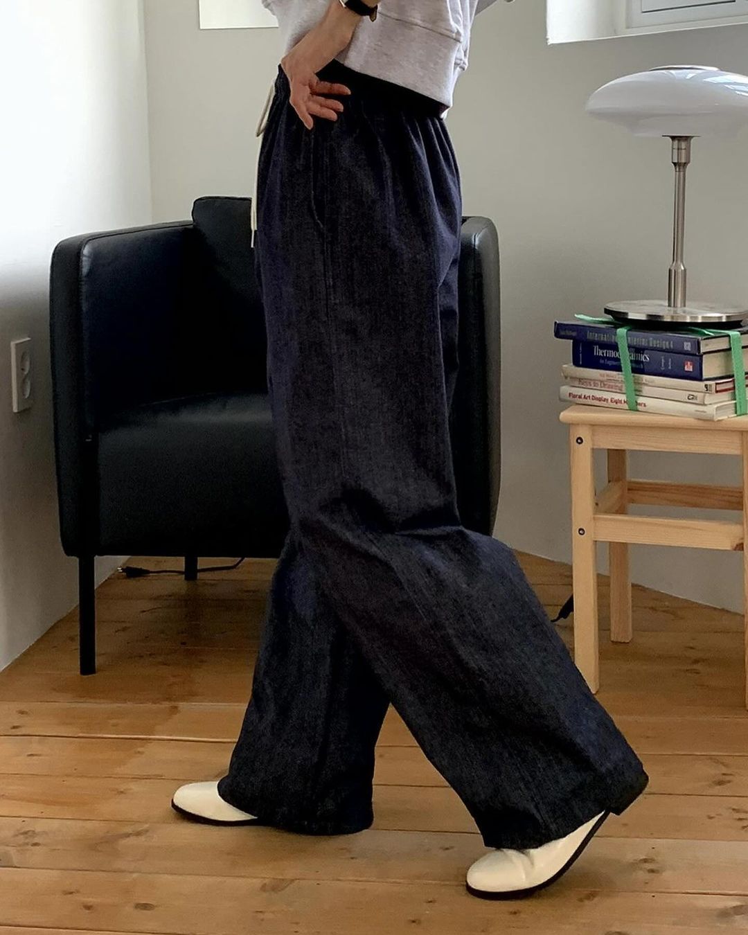 autumn banding wide pants