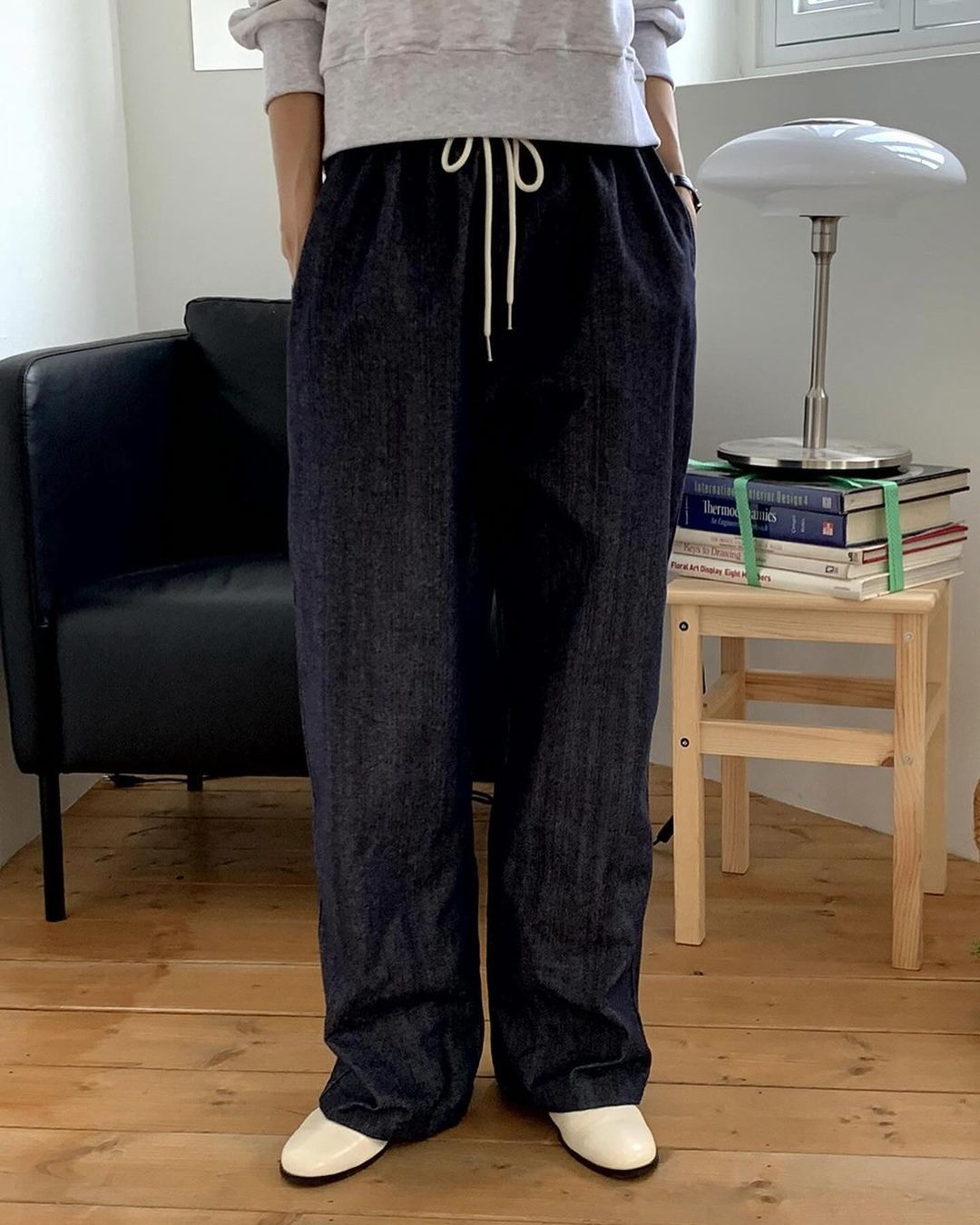 autumn banding wide pants