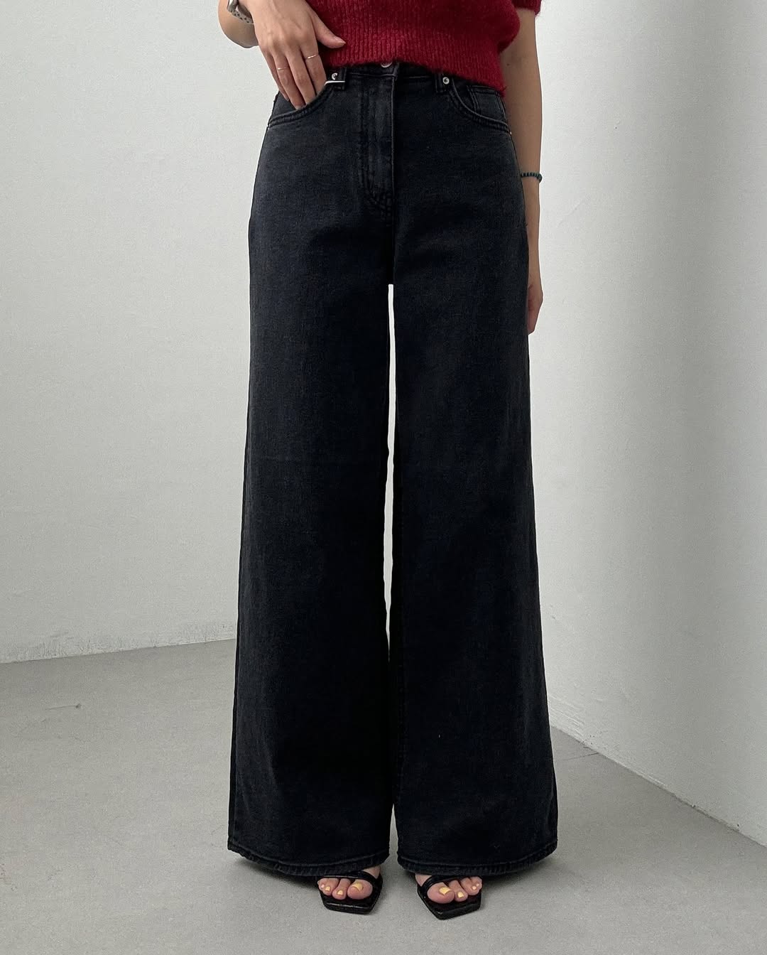 norton dark denim pants (wide boot-cut)